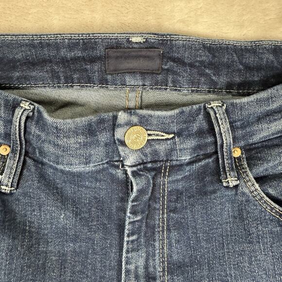 Mother High Waisted Looker Ankle Fray Jeans Size 28 On The Edge Dark Wash - Picture 3 of 11